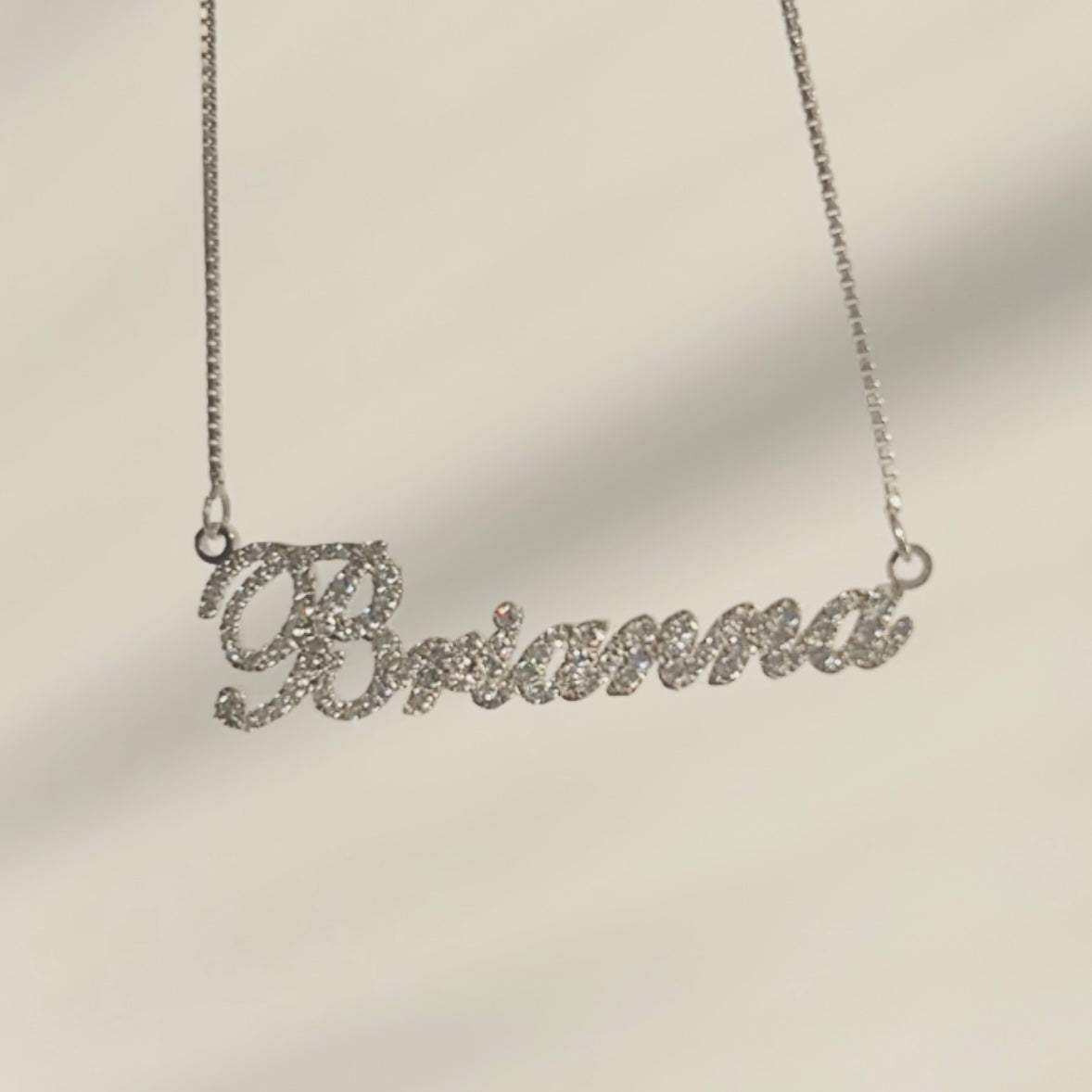 Iced Luxe Script Necklace