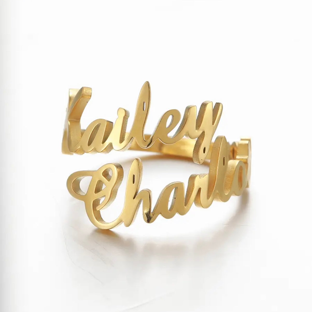 Personalized Double Name Ring